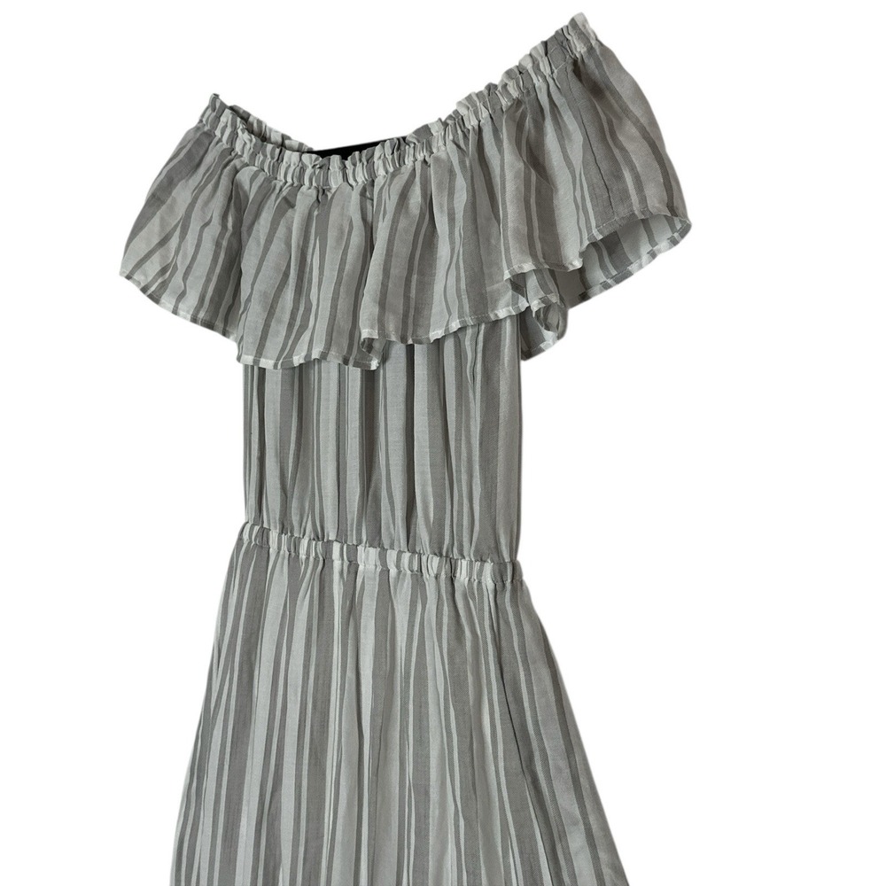 SEN Maxi Dress Women Small Asymmetrical Ruffle Smocked Waist Beach Cotton Formal - Picture 9 of 9